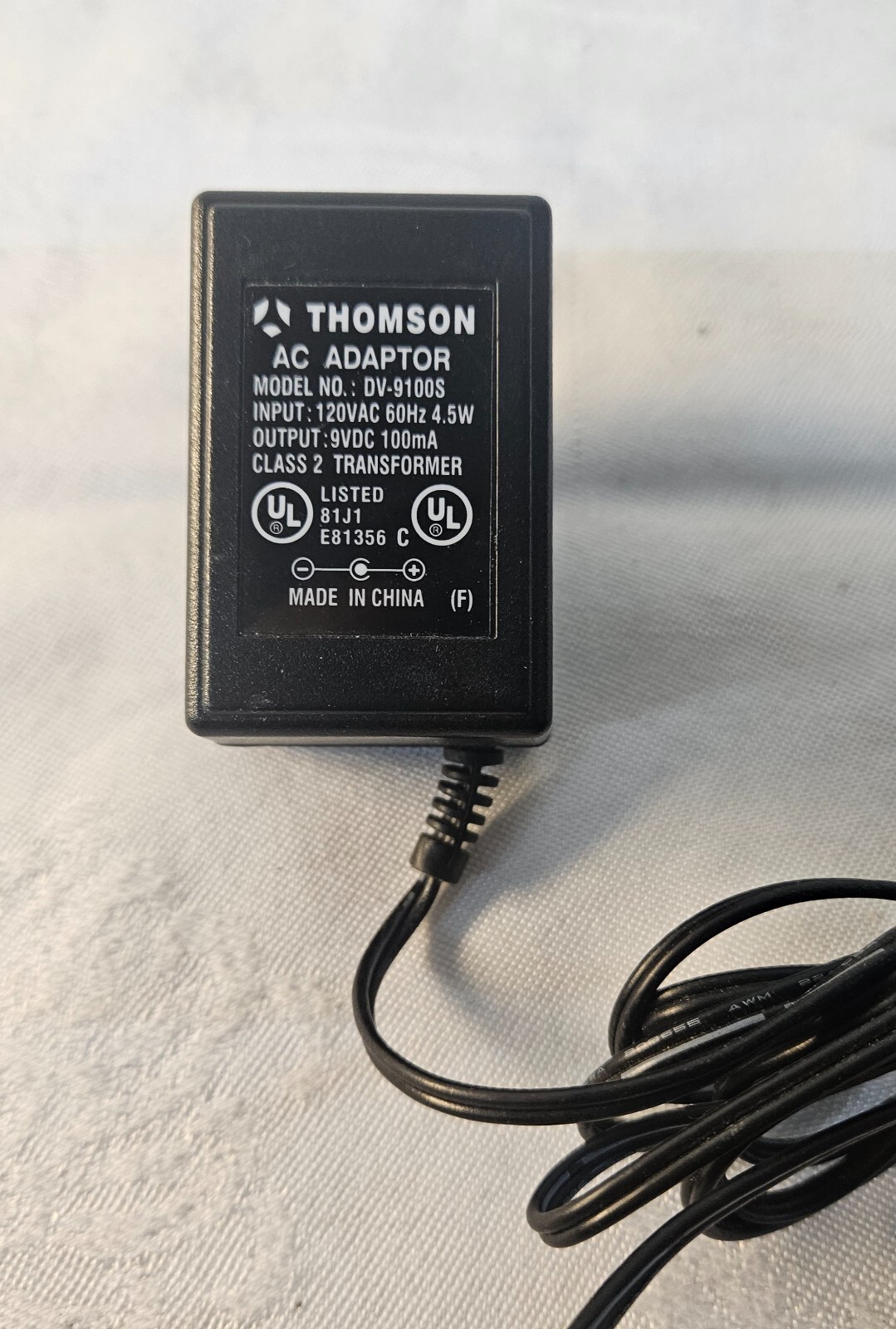 THOMSON DV-9100S AC Adapter Power Supply 9V Tested