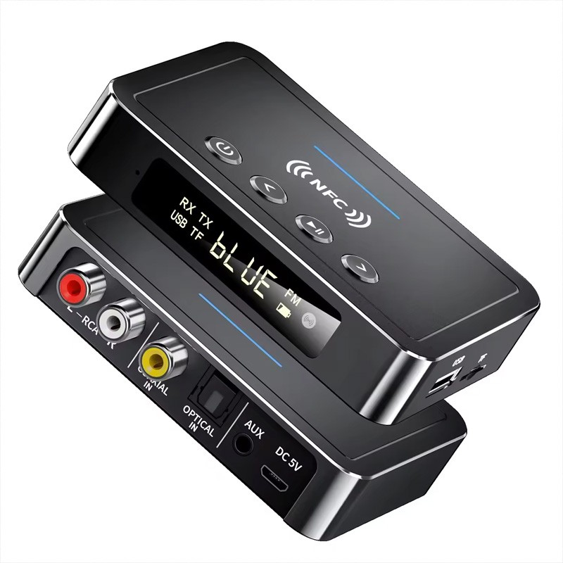 NFC Bluetooth Transmitter Receiver 3.5mm AUX To 2 RCA Wireless Audio Adapter USA