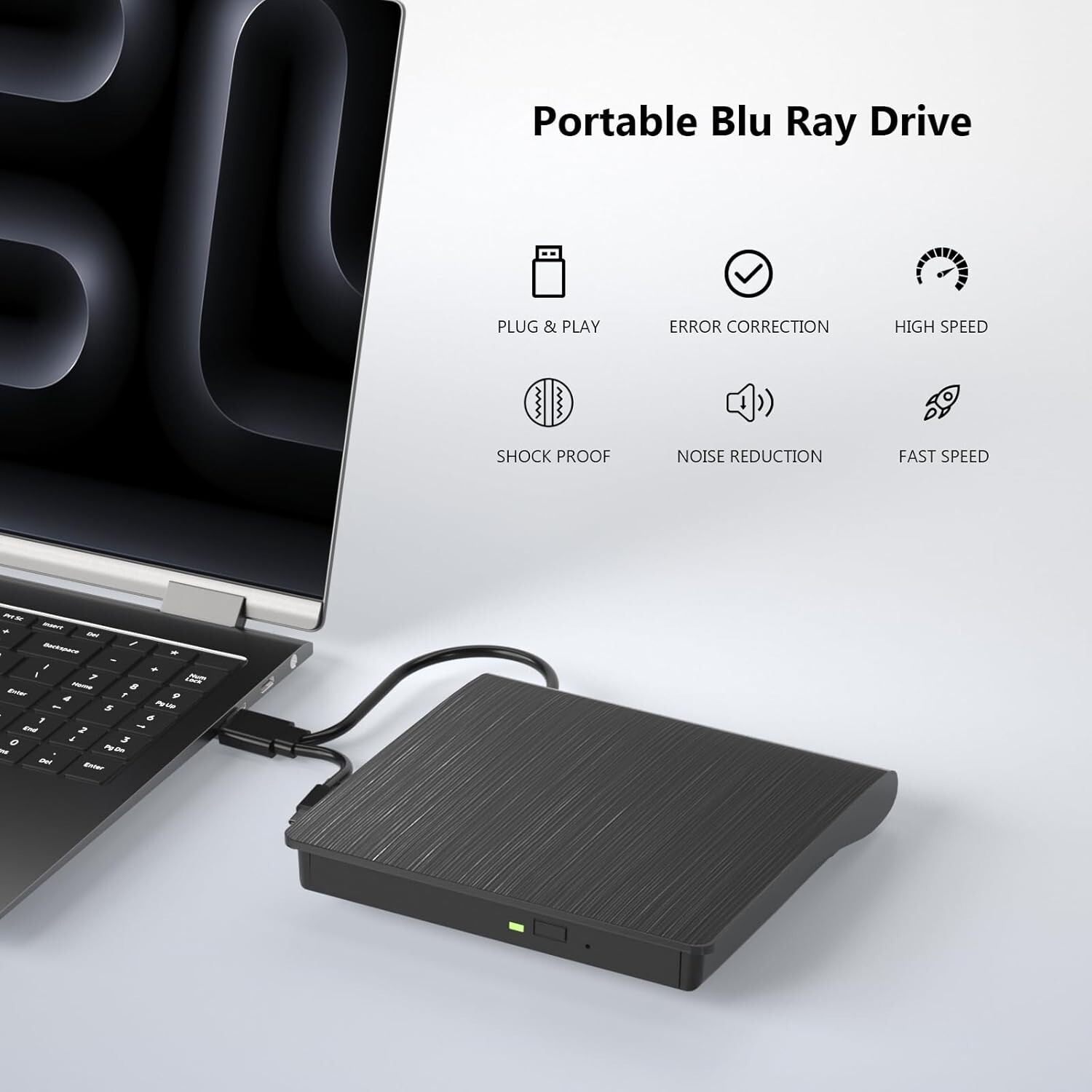 External Bluray Drive BD/CD/DVD Reader Burner for Laptop PC USB3.0 Optical Drive