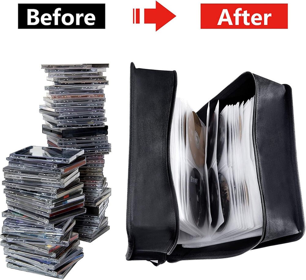400/520 Disc CD Storage Binder Case w/ Handle Large Capacity Portable Organizer