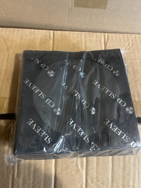 200 CD/DVD 100Gram Black Paper Sleeves w/Window, NO Flap, PSP21-BLK,FREE SHIP