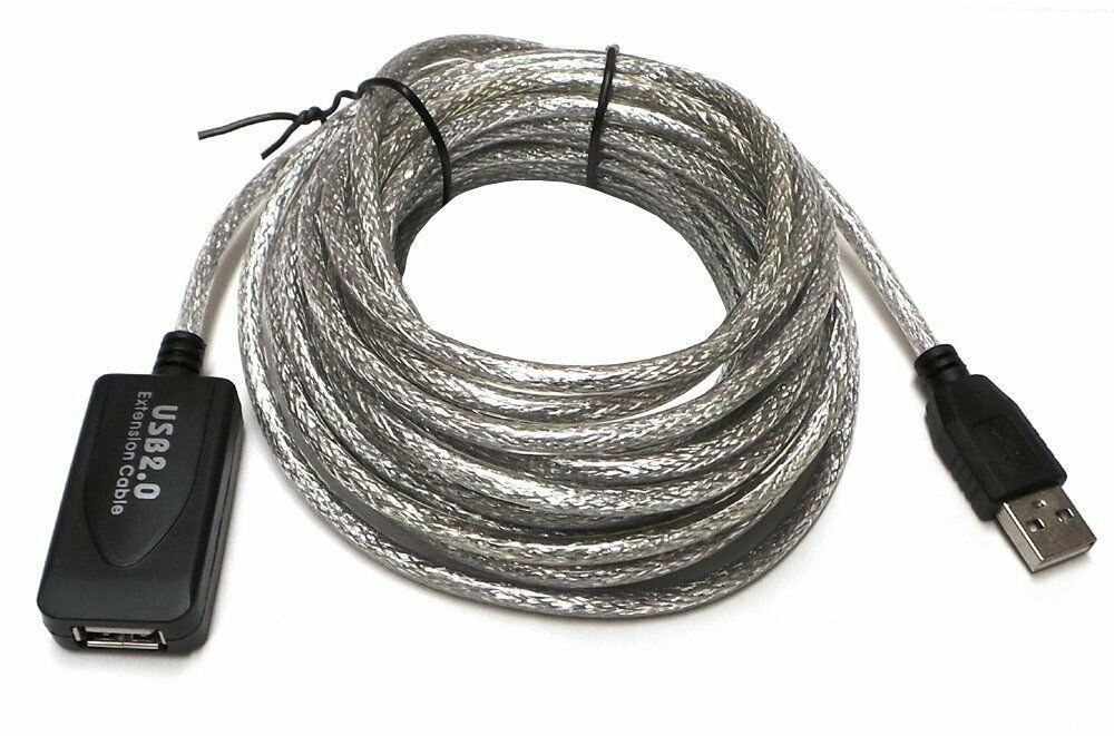 25ft 8M USB 2.0 A Male to Female Active Extension/Repeater Cable Kinect PS3 NEW