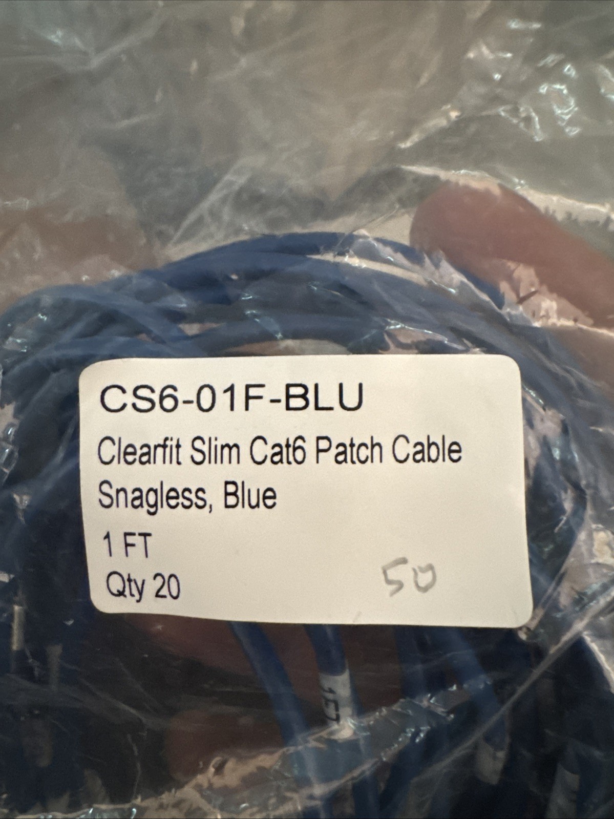 Clearfit Slim Cat6 Patch Cable 1 FT