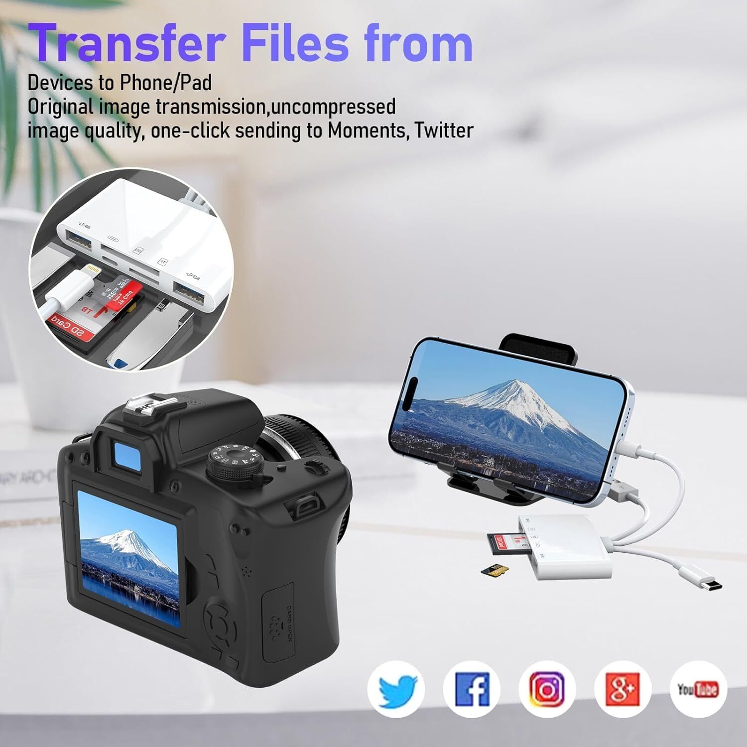 5 in 1 Memory Card Readers USB 3.0 OTG Adapter SD Card Readers For iPhone/iPad