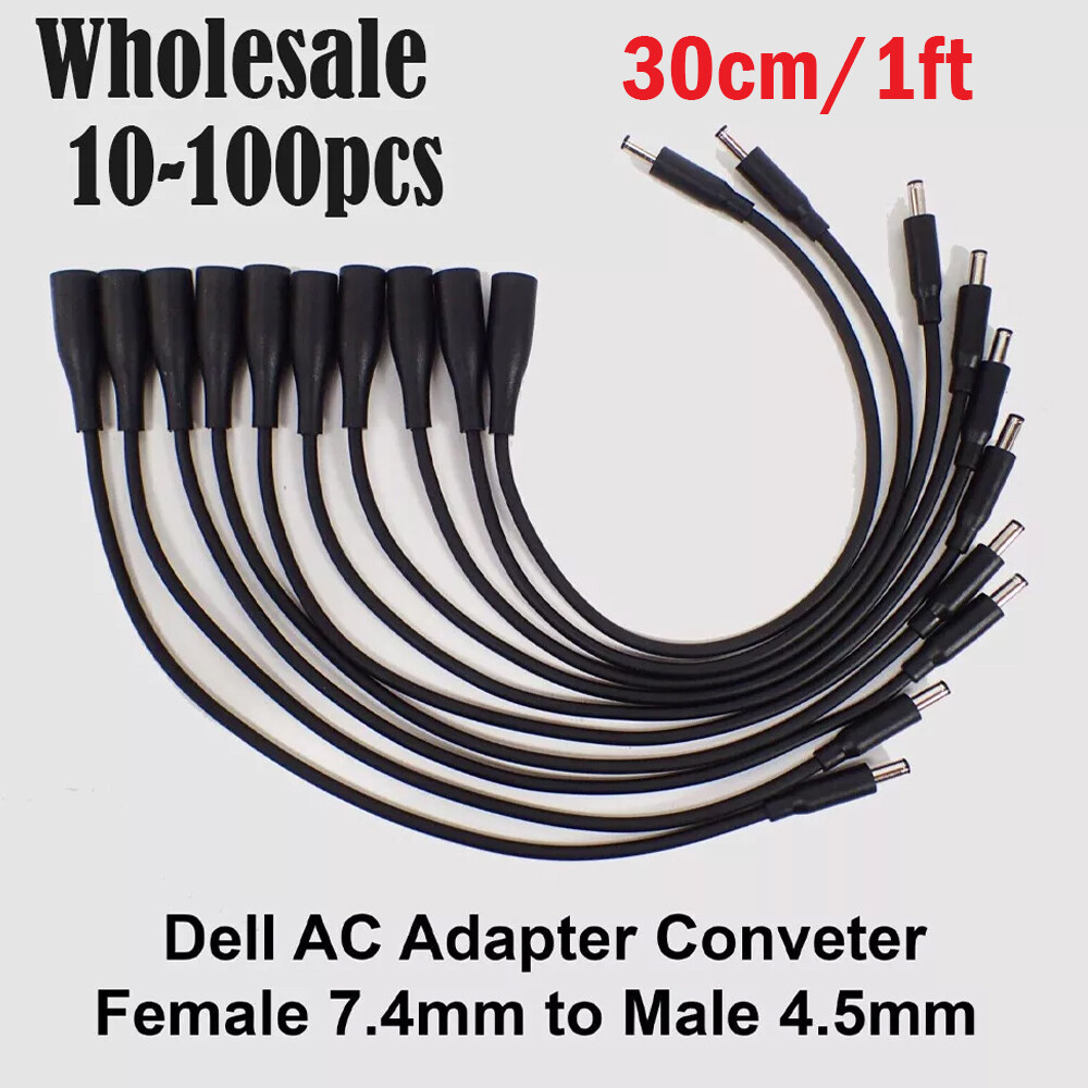 1FT 30CM DC/AC Power Charger Converter Adapter Cable 7.4mm To 4.5mm For Dell Lot