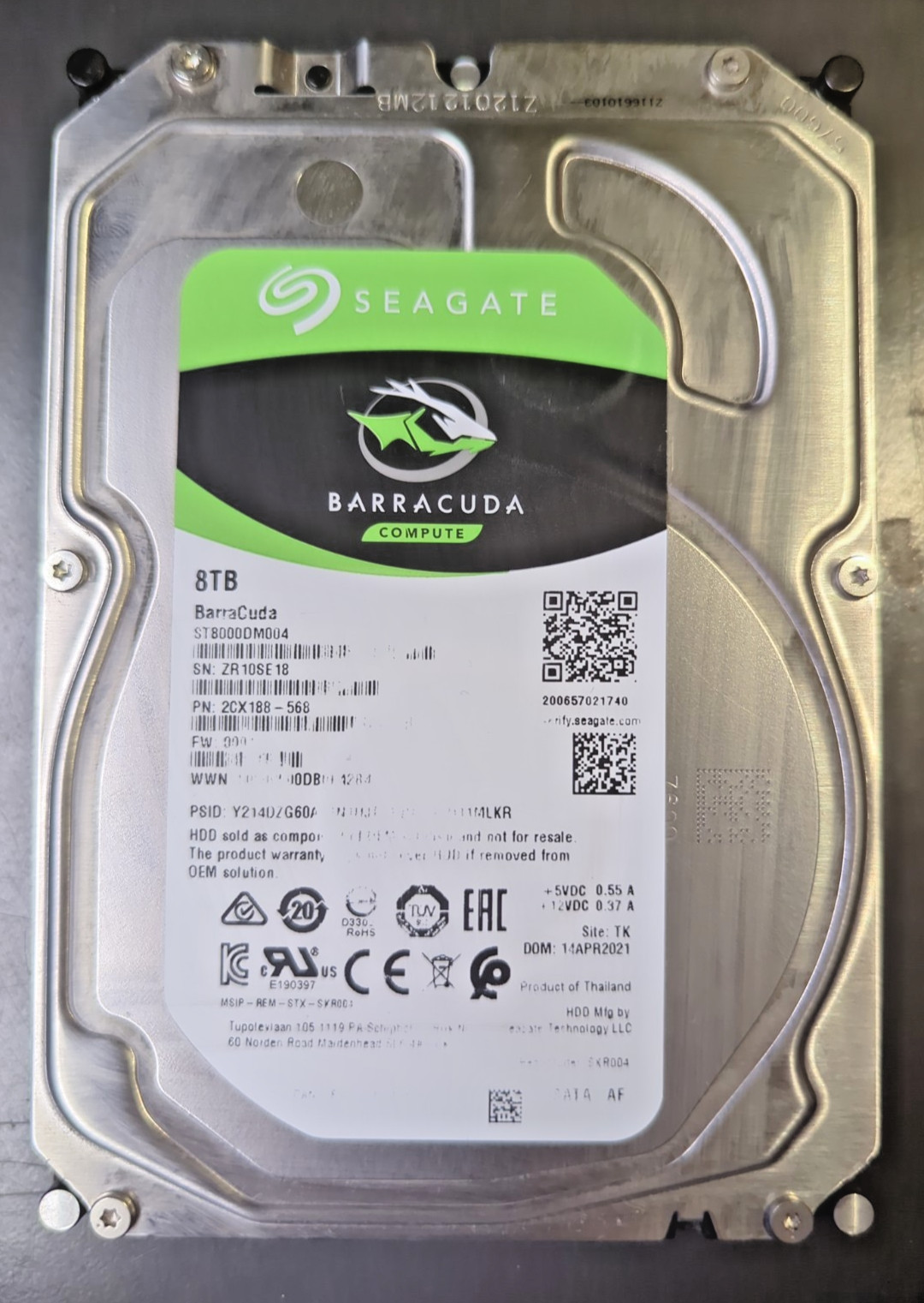 ST8000DM004-2CX188 – Seagate Barracuda – 8TB – SATA – Hard Drive