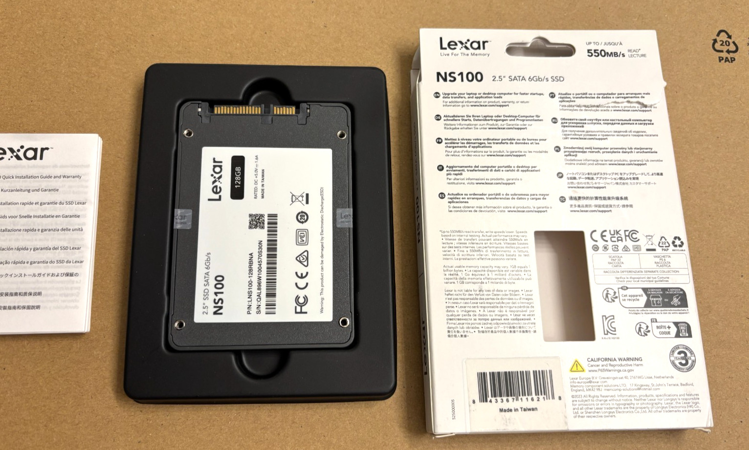 Lexar NS100 128GB 2.5″ SATA 6Gb/s SSD, up to 550MB/s read
