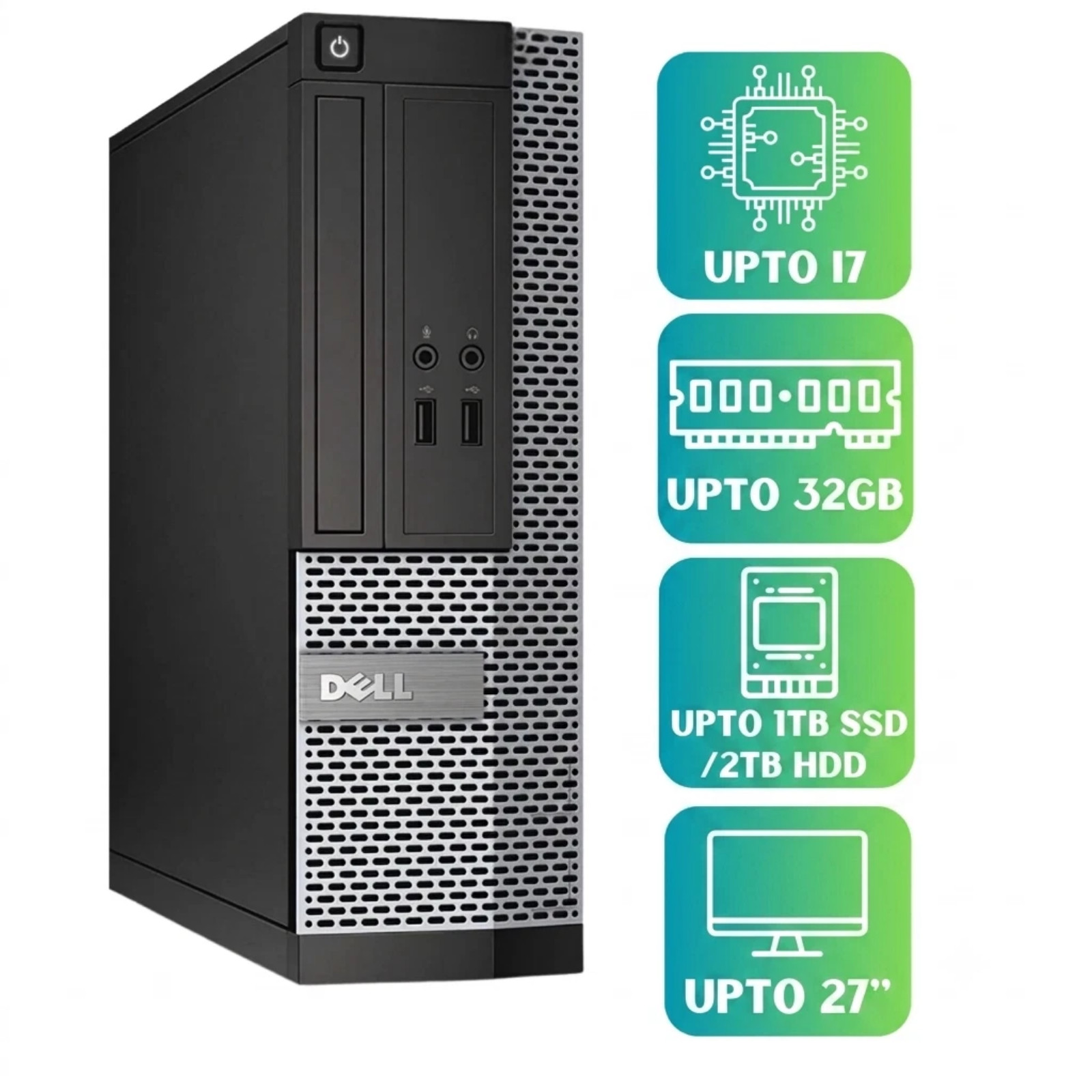 Dell OptiPlex Desktop SFF Desktop i3 i5 i7 Win 10/11 Pro 27″ Monitor