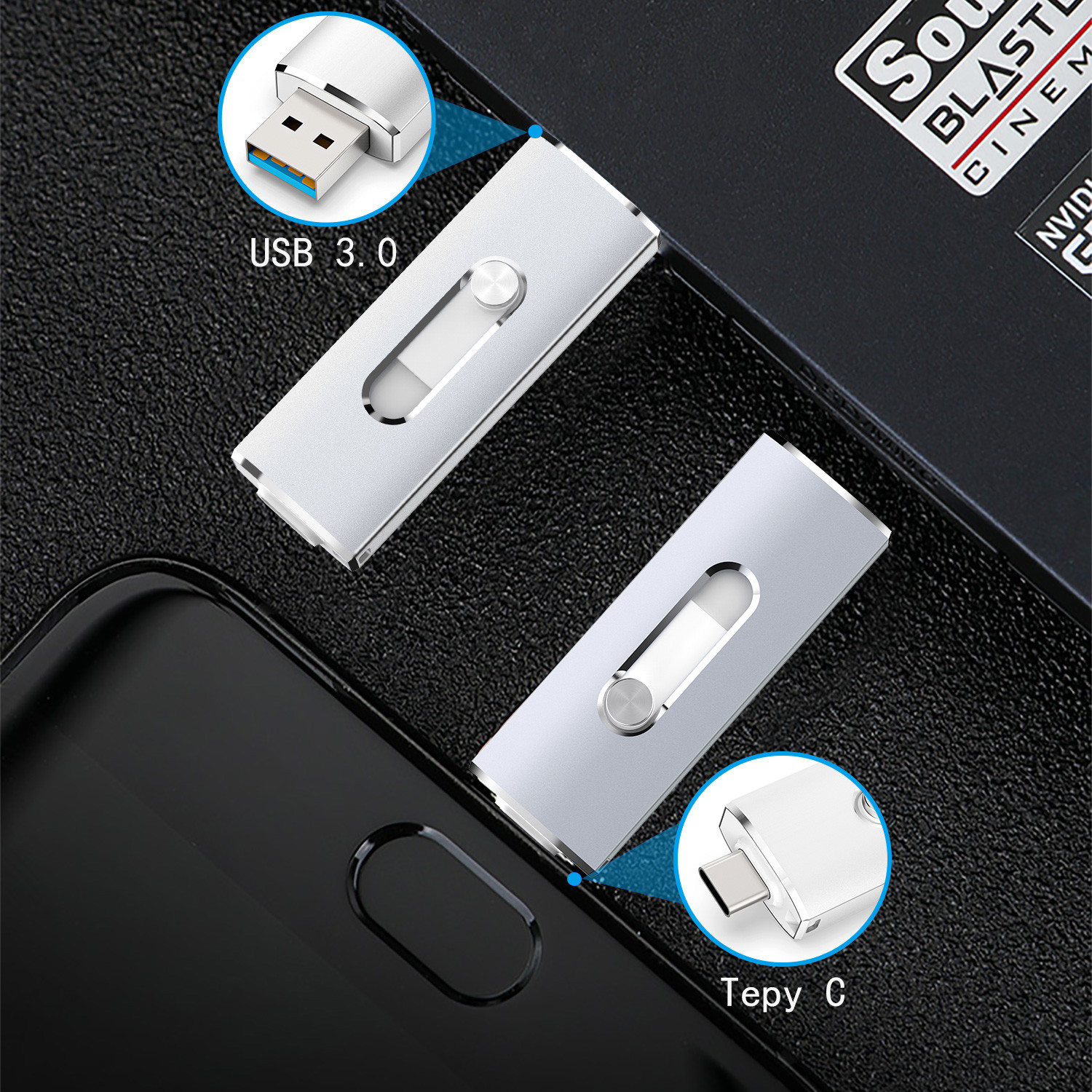 256GB USB 3.0 Type C Flash Drive Memory Stick OTG Thumb Drive for Android phone