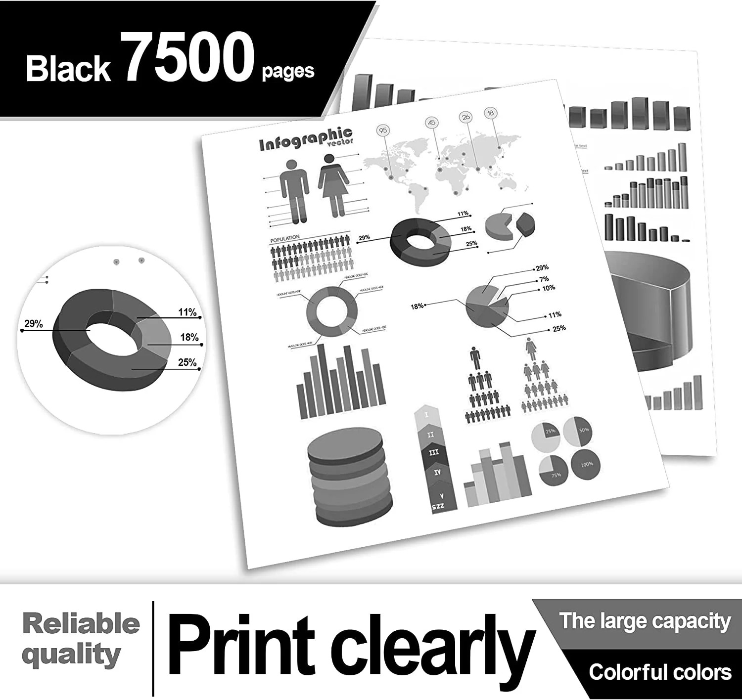 1 Pack TN-580 Toner Cartridge Compatible Black for Brother HL-5240 5370DW/DWT