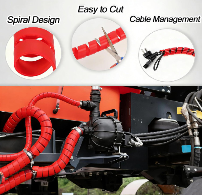 Protector espiral 25ft 1/2″, resistente a abrasión para mangueras y cables