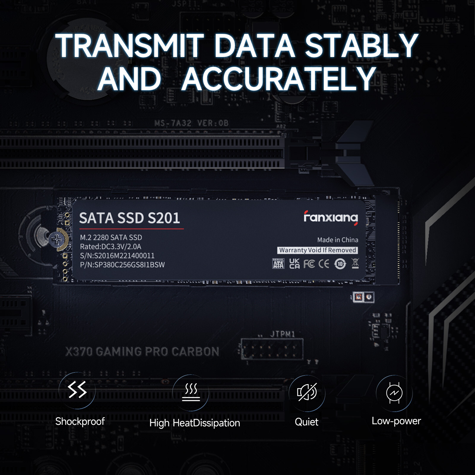 Fanxiang M.2 SATA 1TB SSD Hard Drive TLC 6Gbs 560MB/S Internal Solid State Drive