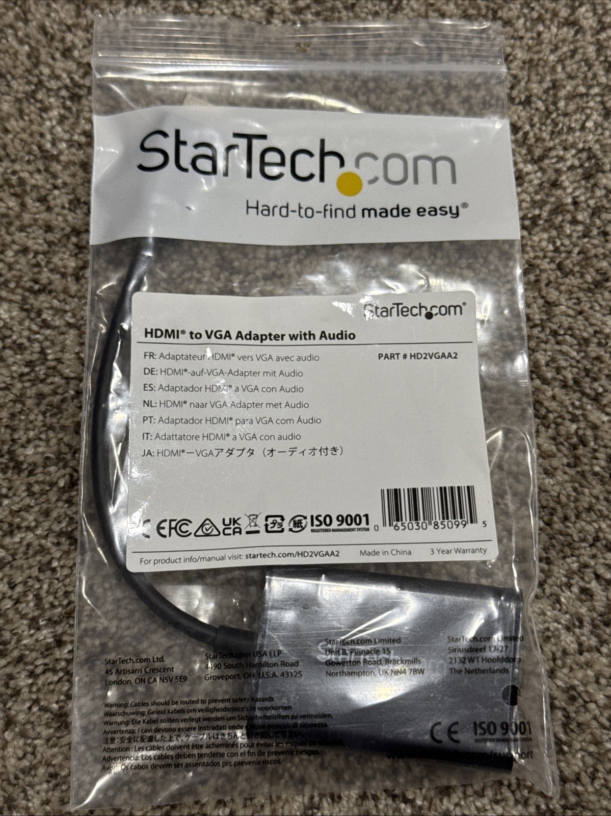 StarTech HDMI to VGA Video Adapter Converter w/ Audio – PC/Laptop HD2VGAA2
