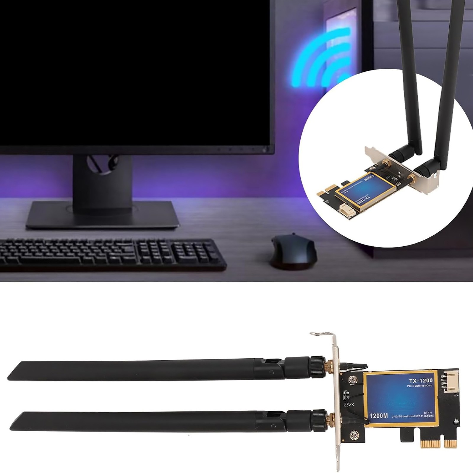 Wireless Network Bluetooth 4.0 Card With 2.4G 300mbps And 5G 867mbps Speeds