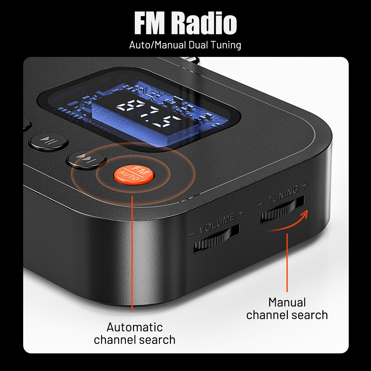 Bluetooth 6.0 Audio Receiver FM Radio 3.5Mm AUX RCA USB/U Disk Bluetooth Adapter