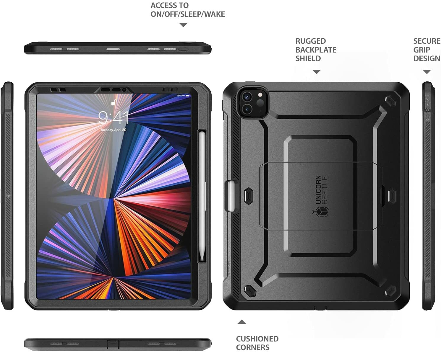 SUPCASE for iPad Pro 11″ 2021 2020 Case with Screen Cover with Rugged Kickstand