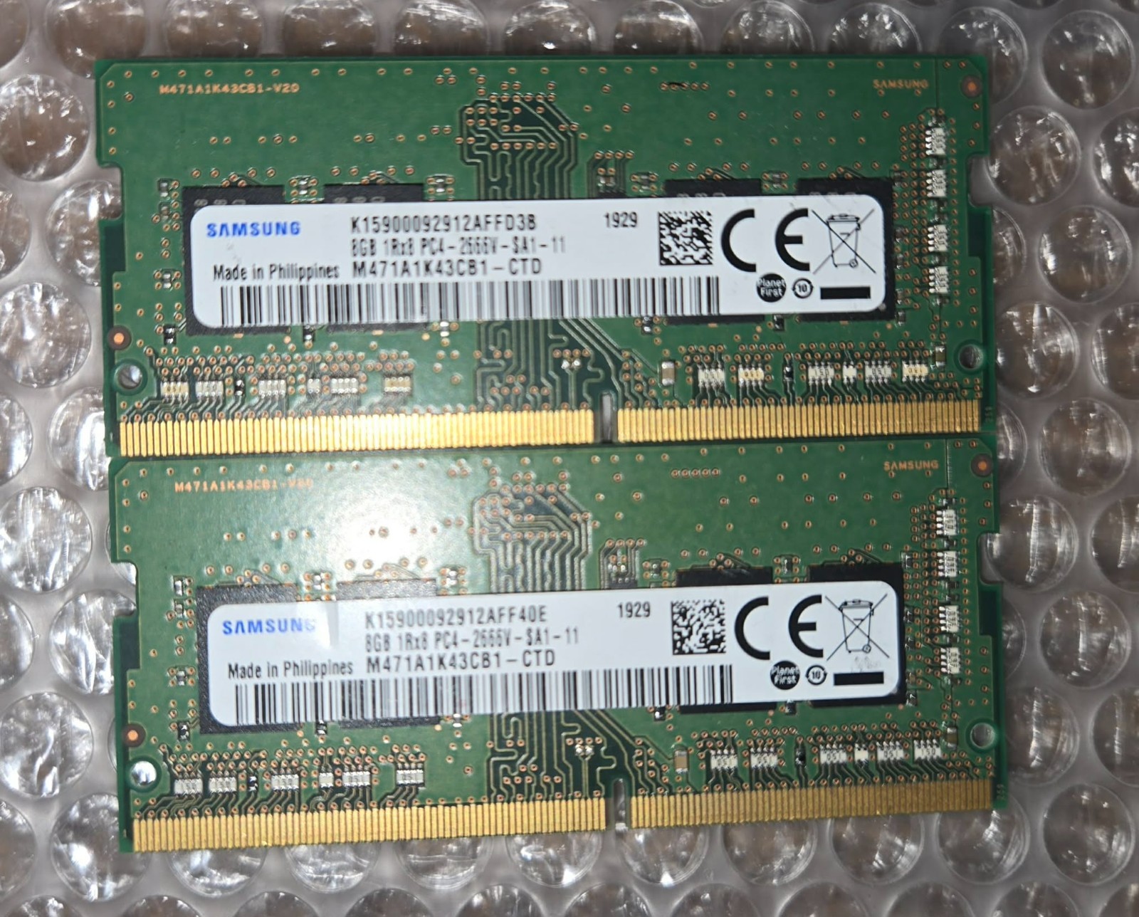 Samsung 16GB DDR4 2666 Kit 2X 8GB PC4-2666V-SA1-11