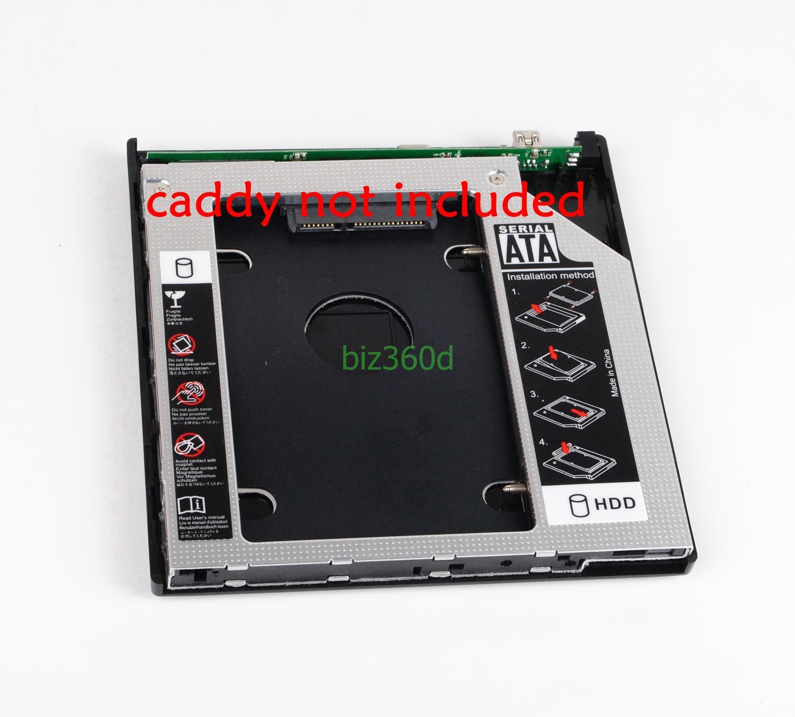 USB Slim External Case Enclosure For 12.7mm SATA CD DVD RW Burner Optical Drive