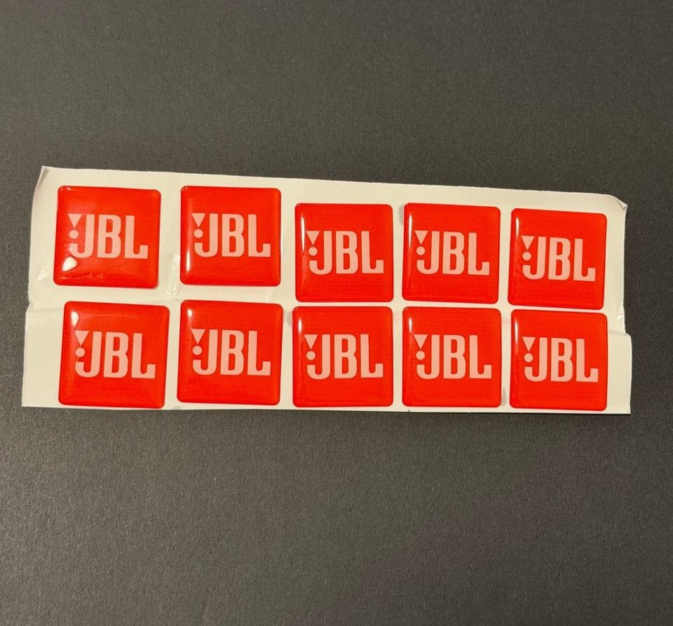 10 Pcs Defective Epoxy Emblem Sticker Label Decal for JBL 30mm x 30mm