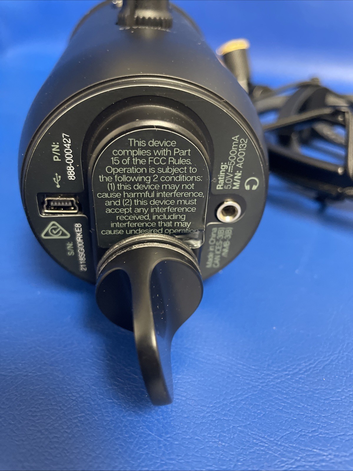 USED Logitech A00132 888-000322 Blue Yeti USB Microphone 500MA