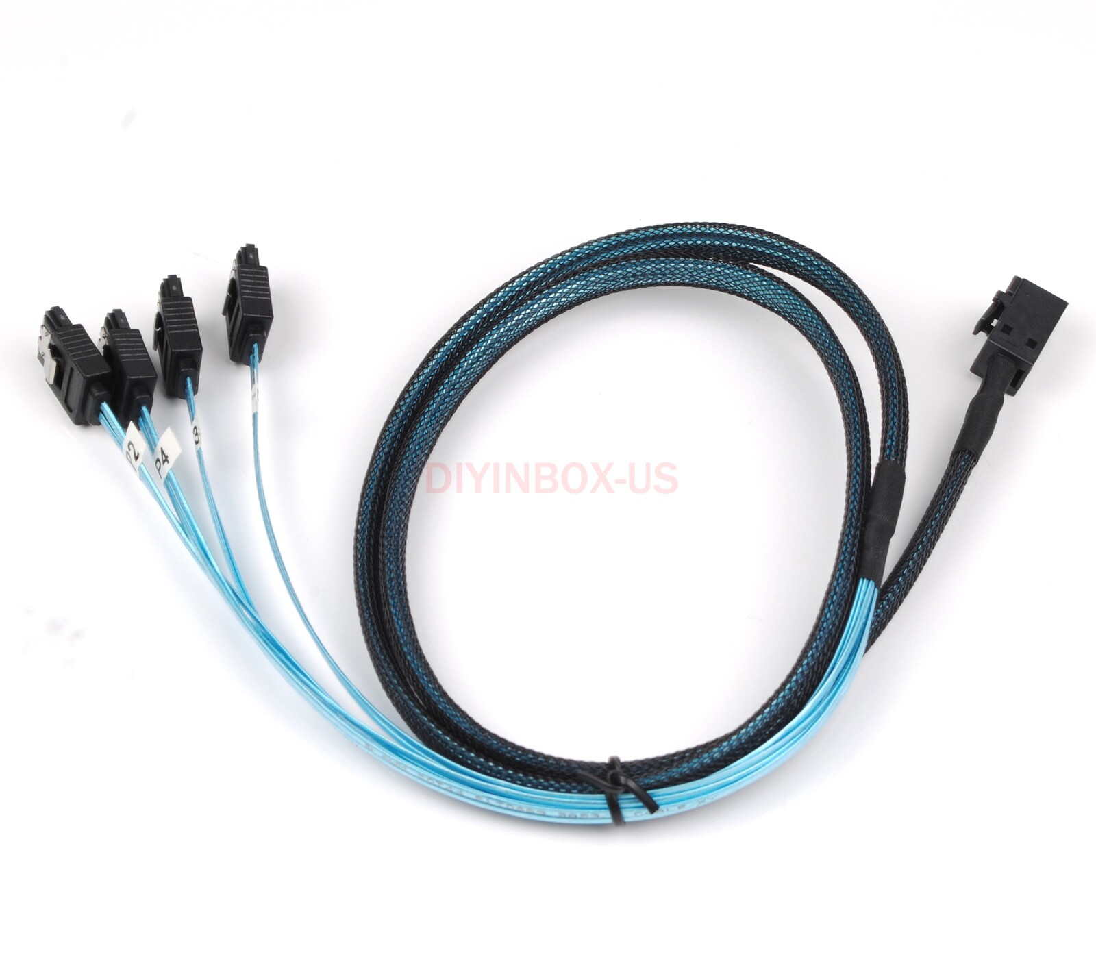 Lot Mini SAS SFF-8643 Target to 4 SATA 7pin Host Hard Disk Data Serve Raid Cable