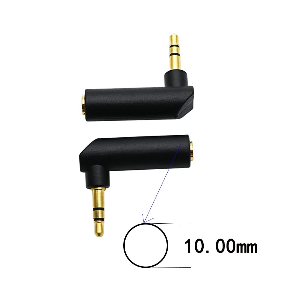 rgzhihuifz 3.5mm Angle Male to Female Audio Adapter, 90 33.2*10*10MM, Black