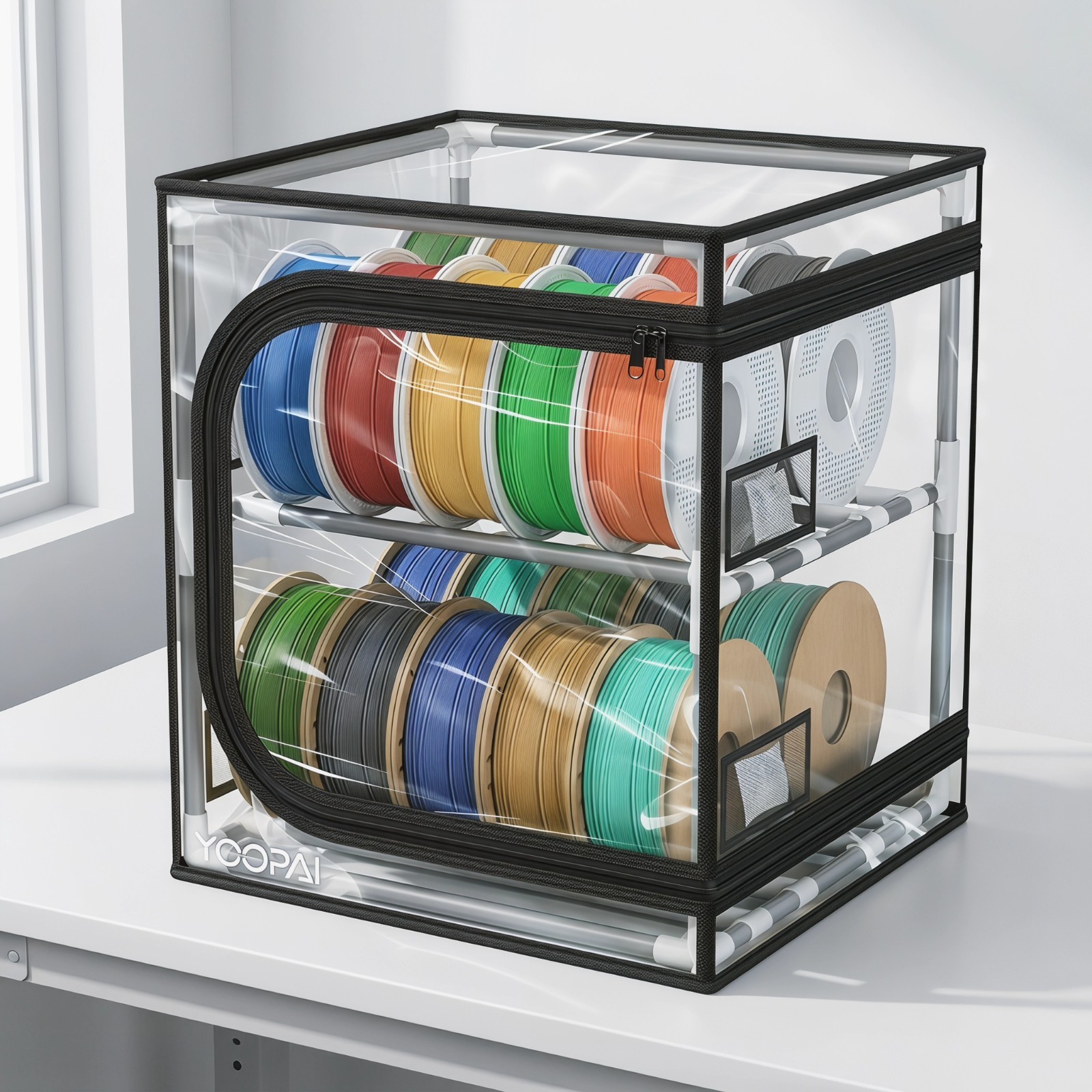 YOOPAI Filament Storage Cover 20 roll Capacity Moisture-proof Transparent Cover