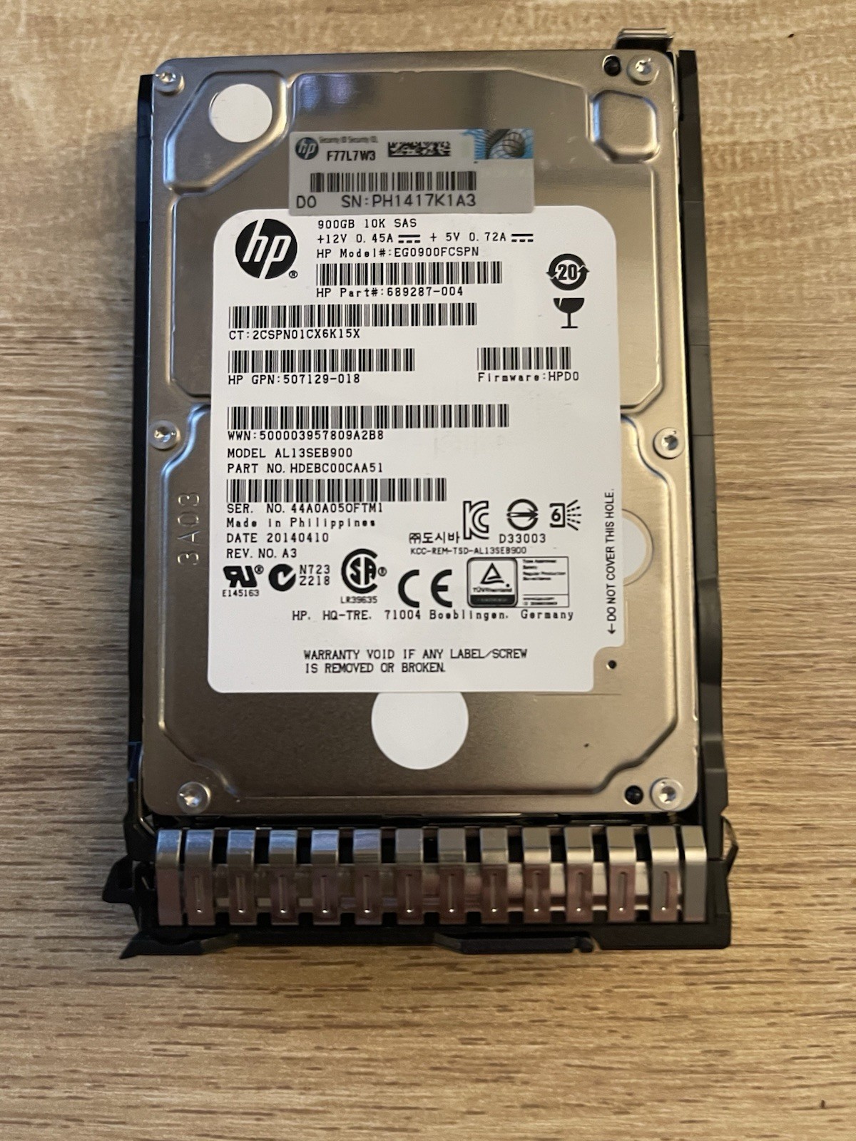 HP 900GB 10K SAS 507129-018/689287-004