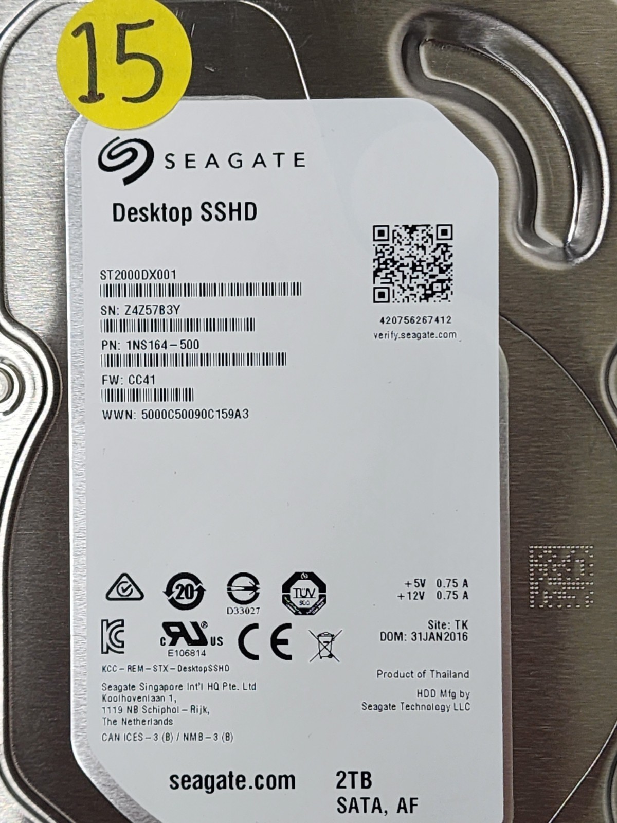 Lot of 16 Seagate/Western Digital 1TB 2TB 4TB 7200RPM SATA 3.5″ Hard Drive HDD