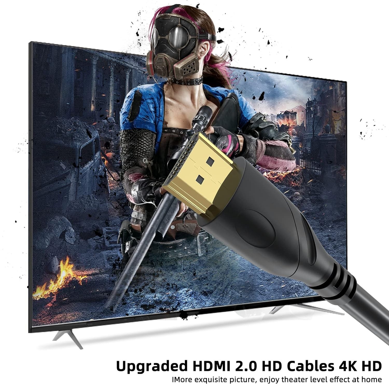 HDMI Cable 4K High Speed Cord 3 10 12 15 25 30 40 50 75 100 FT 2160P HDTV