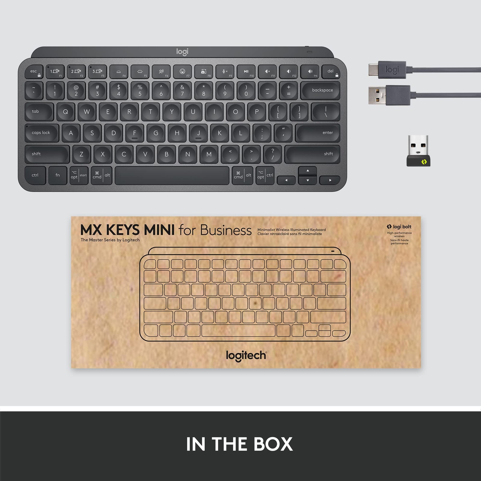 MX Keys Mini For Business-GRAPHITE-US-2.4GHZ/BT 920-010594