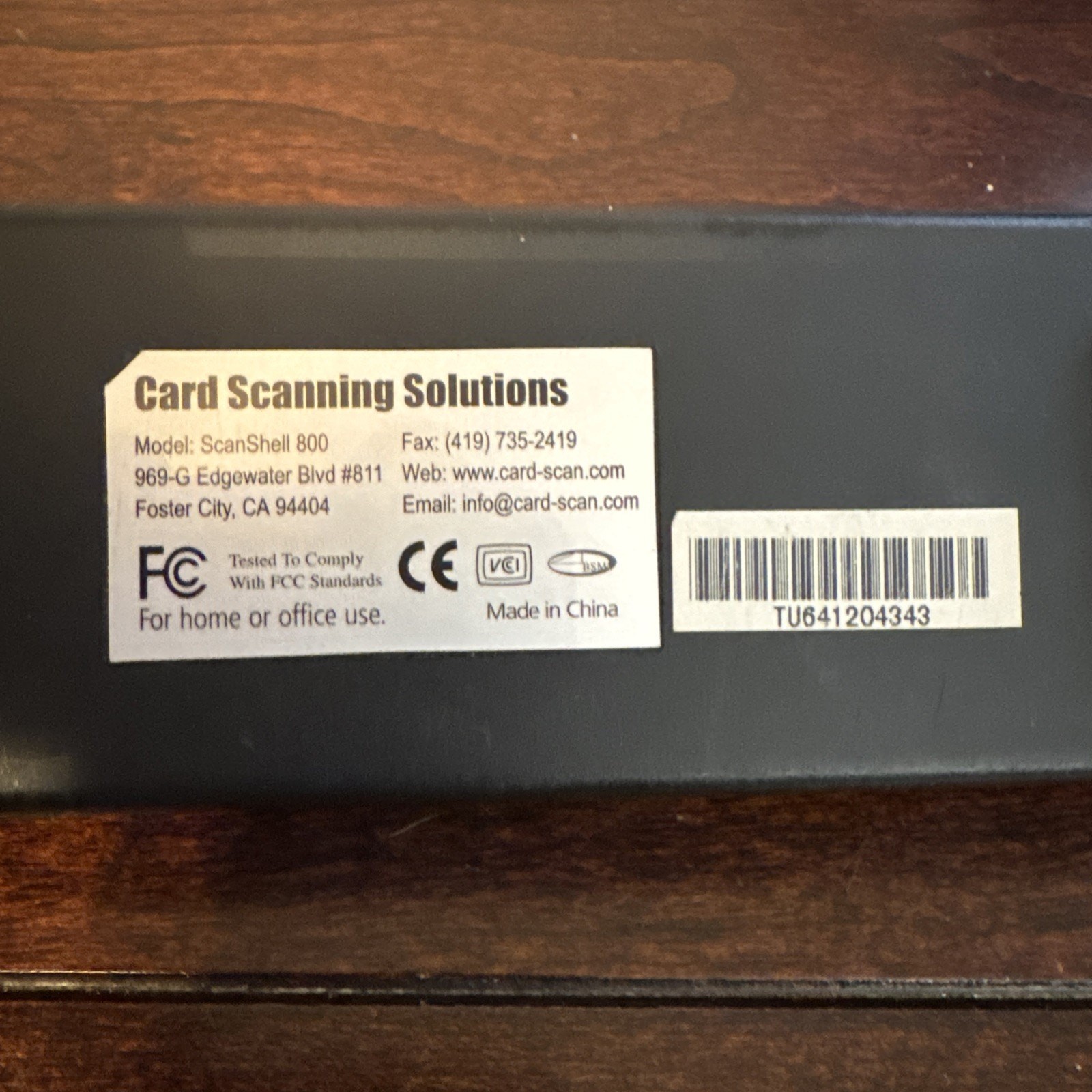 Card Scanning Solutions ScanShell 800 ID Scanner No Cord