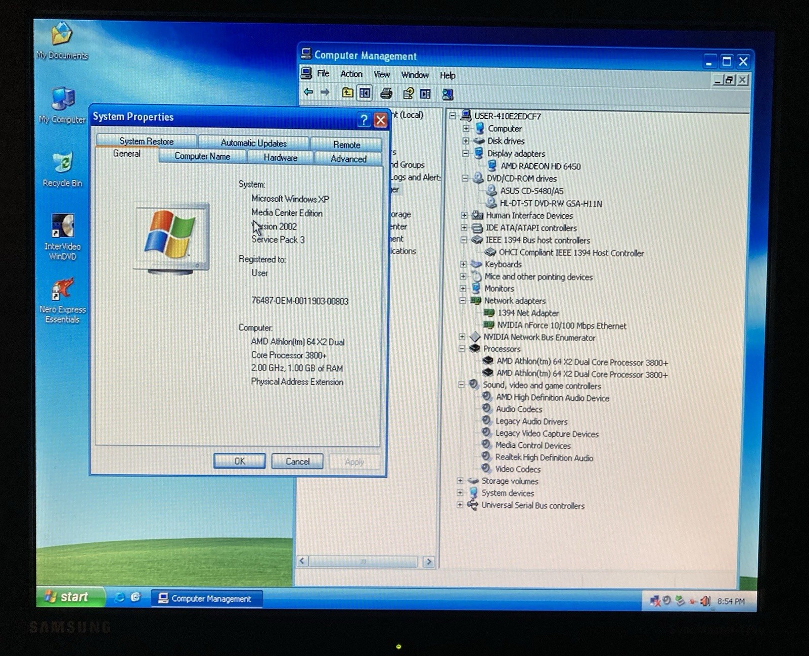 HP Pavilion a1230n Tower Computer/Vintage Windows XP Media Center, Firewire