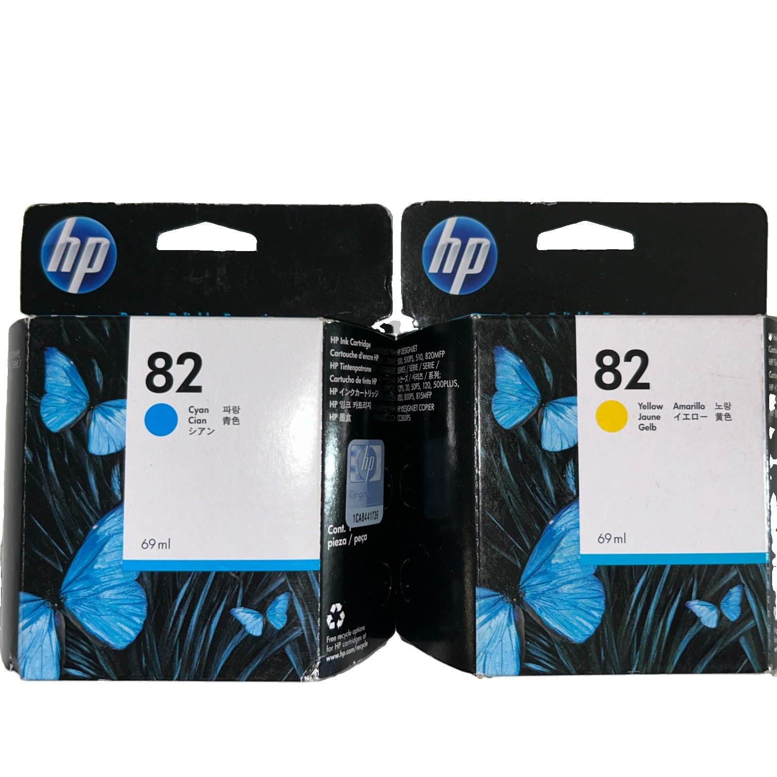 New HP 82 Cyan And Yellow 69ML Malaysia 2013