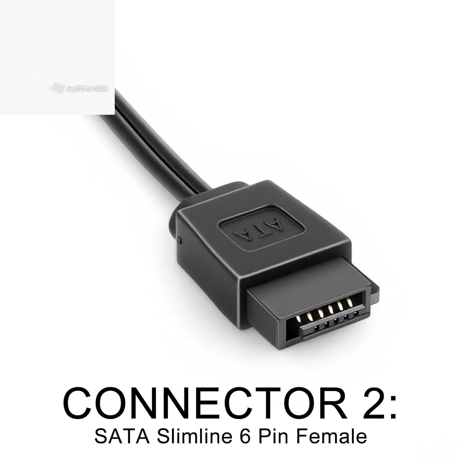 SATA 15 Pin Male to 6 Pin Slimline Power Adapter Cable for DVD Optical Drive 7″