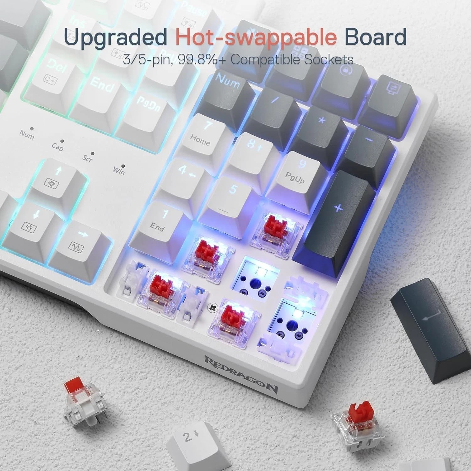 Full Size 108 Keys Mechanical Keyboard with 2 Sets Keycaps