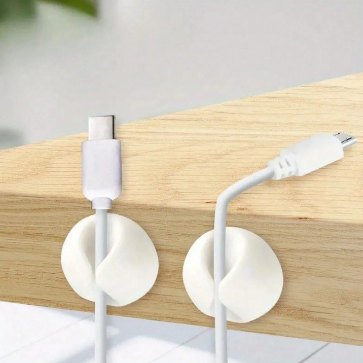 5pcs Desktop Cable Management Kit with Clips, USB Charger, Stand & Organizer
