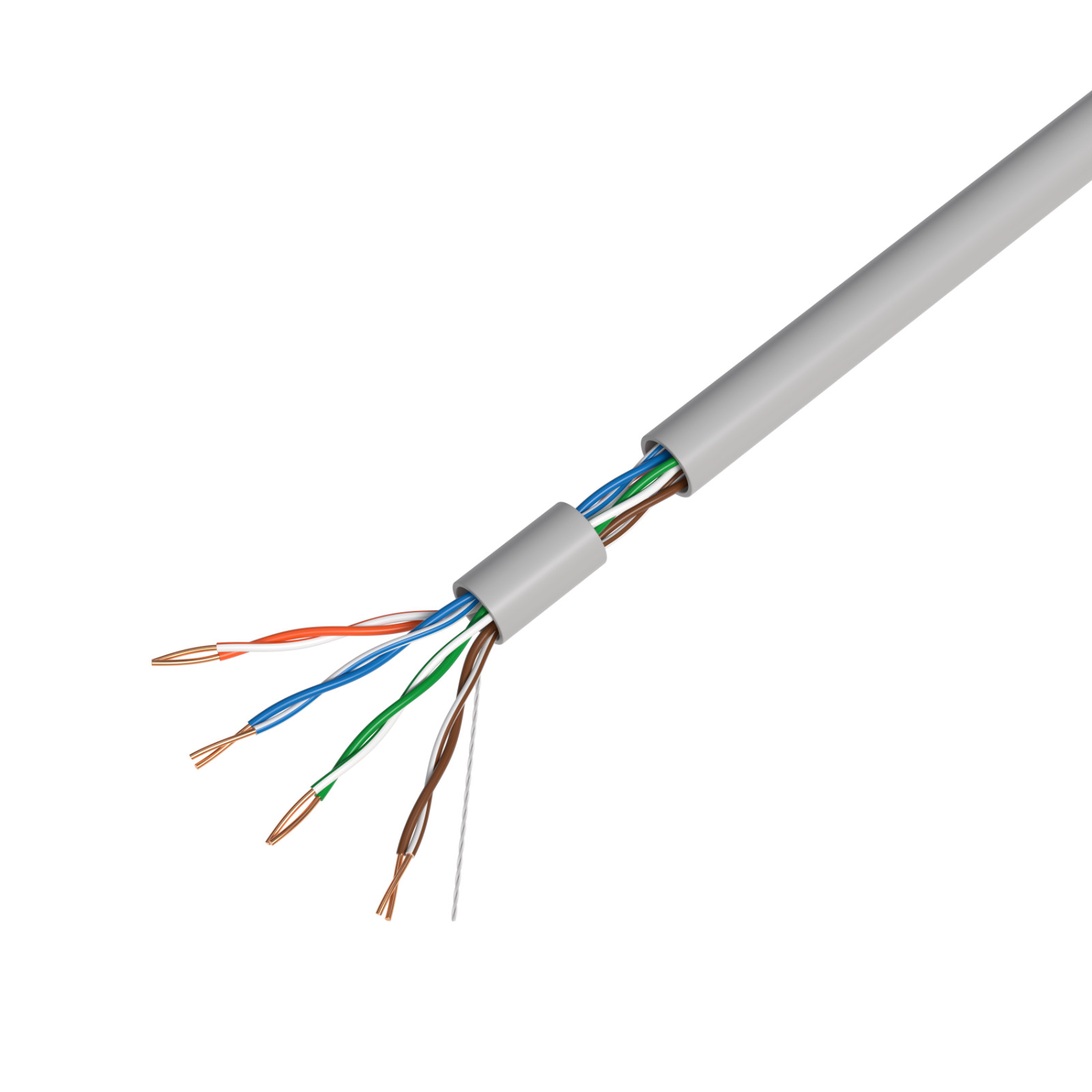 1000ft CAT5e UTP Solid Ethernet Network LAN Cable 24AWG Pull Box Bulk Wire Gray