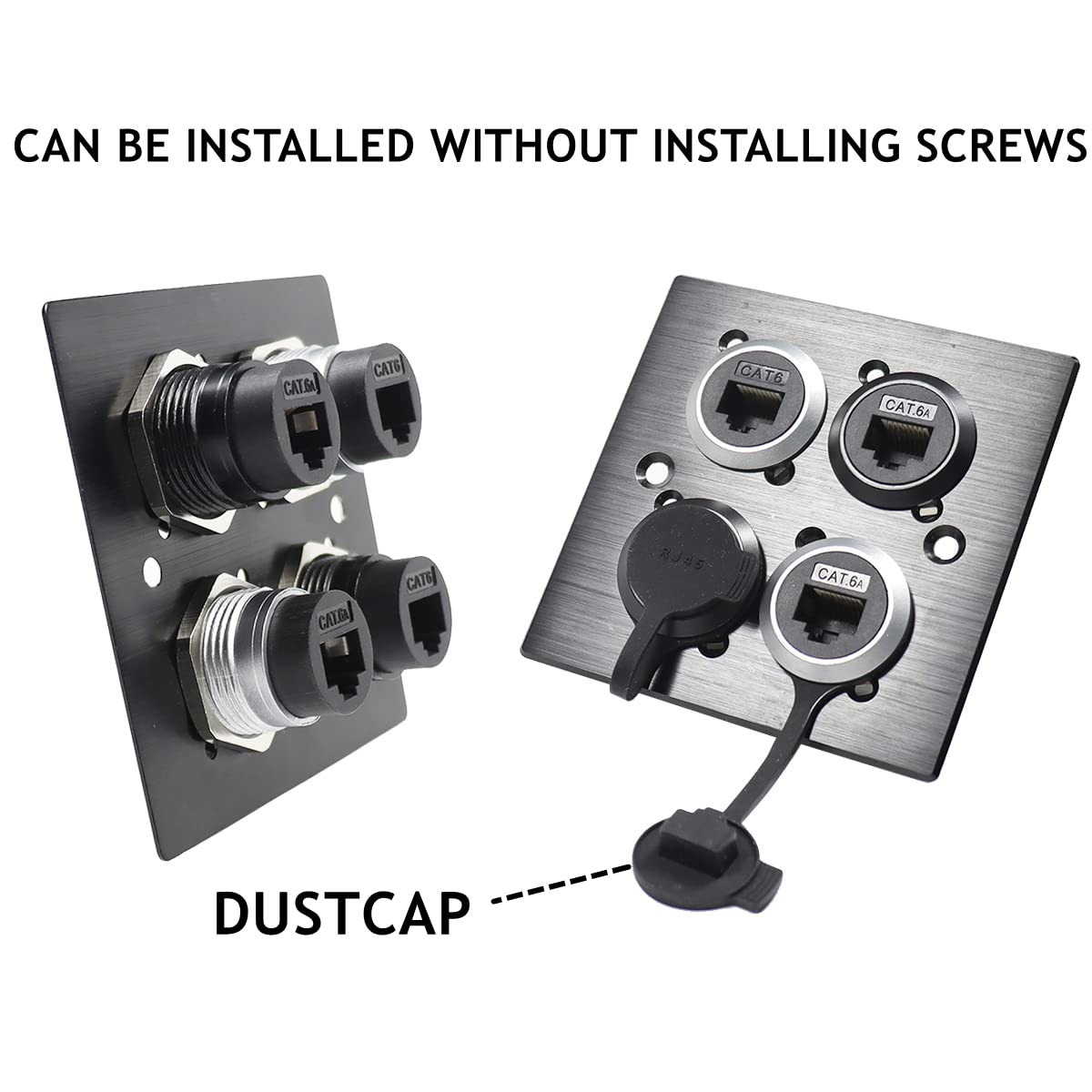 NEW 2Pack RJ45 Shielded Panel Mount Coupler, Ethernet LAN Pass through Connector