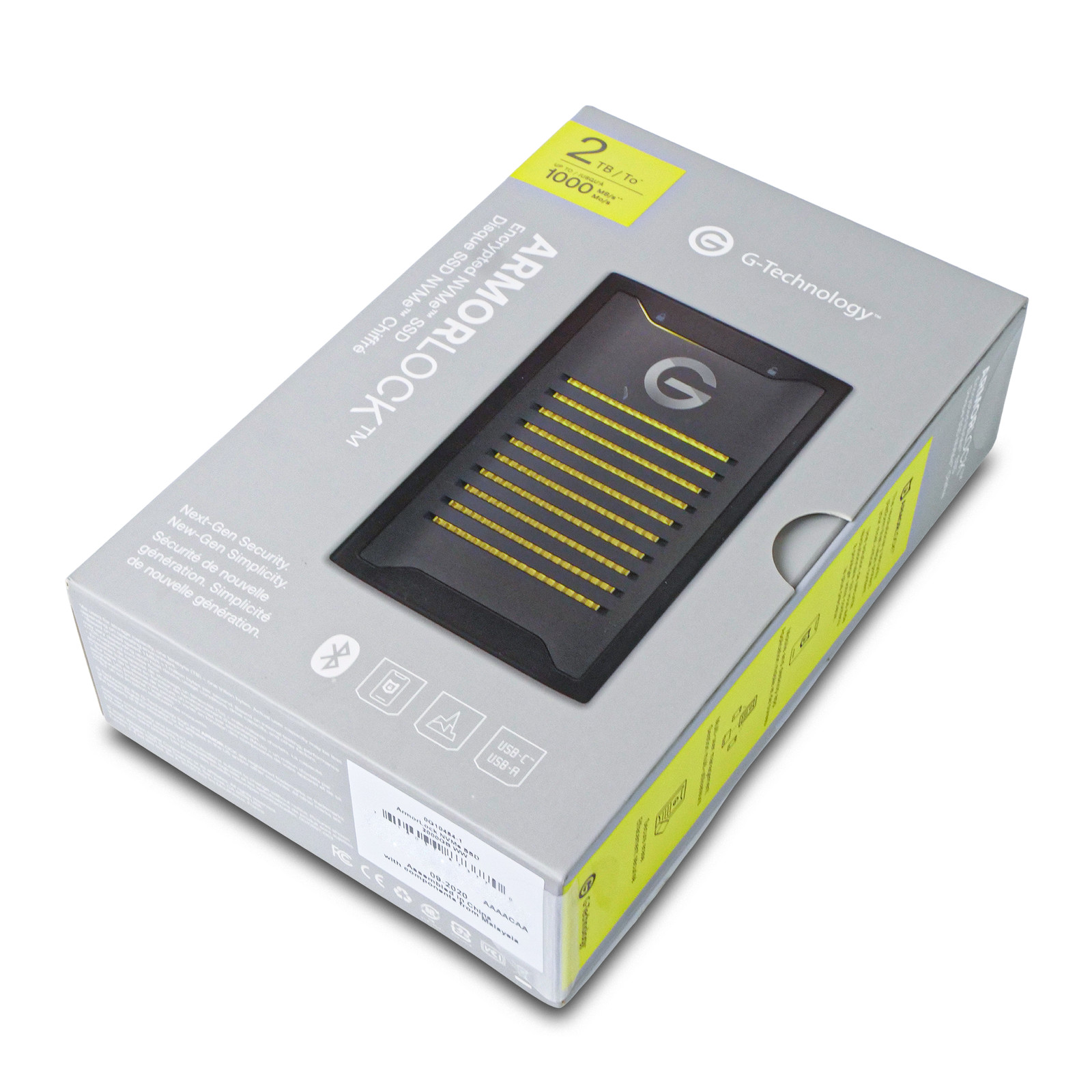 WD G-Technology ArmorLock 2TB USB 3.2 Gen 2 USB-C Unlocked NVMe External SSD