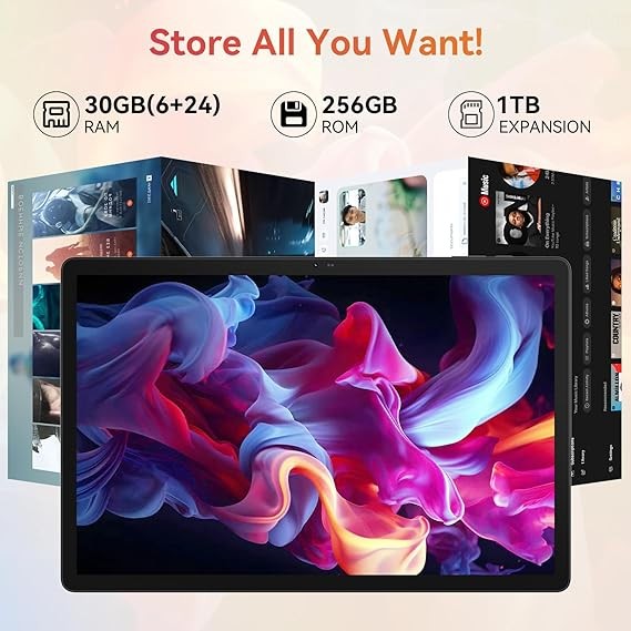Android 15 14inch Large Tablet, 30GB+256GB,1920×1200 IPS 10000mAh WiFi 5G 8-Core