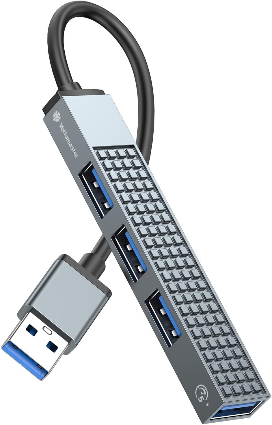 Yottamaster USB 3.0 Hub 4-Port Adapter Charger Data SLIM TF For PC Mac Laptop