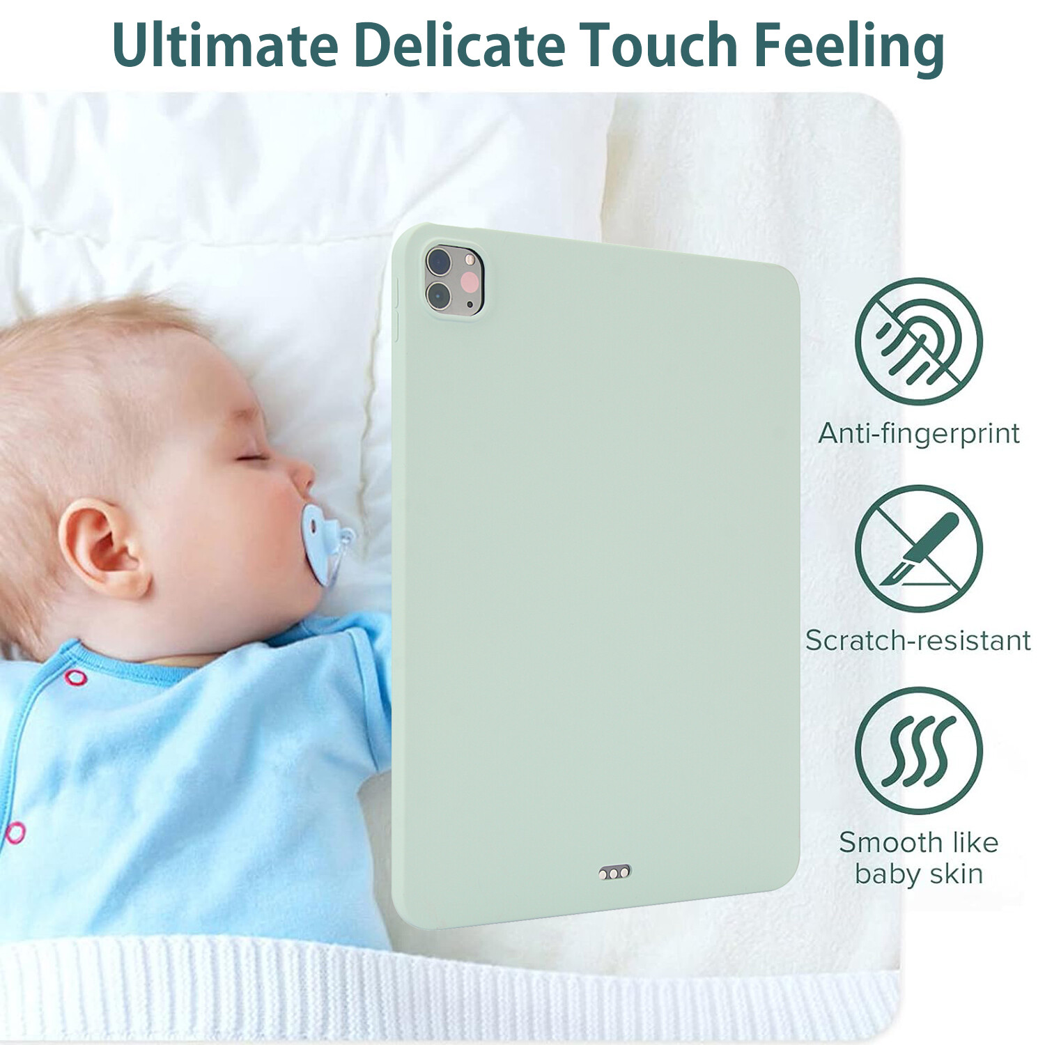 For iPad Pro 12.9/Pro 11/iPad 10.9/iPad 10.2/mini Lightweight Soft Silicone Case