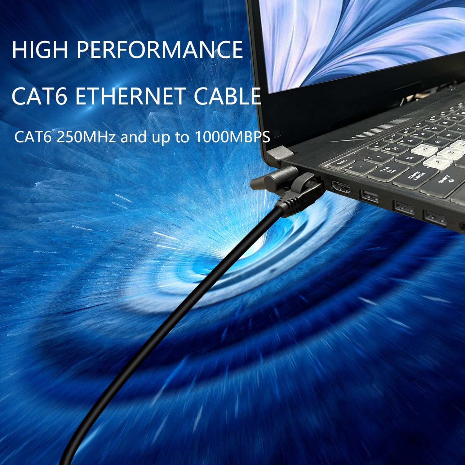 Cat6 Ethernet Patch Cable Switch On/Off RJ45 Male to Female High Speed Internet