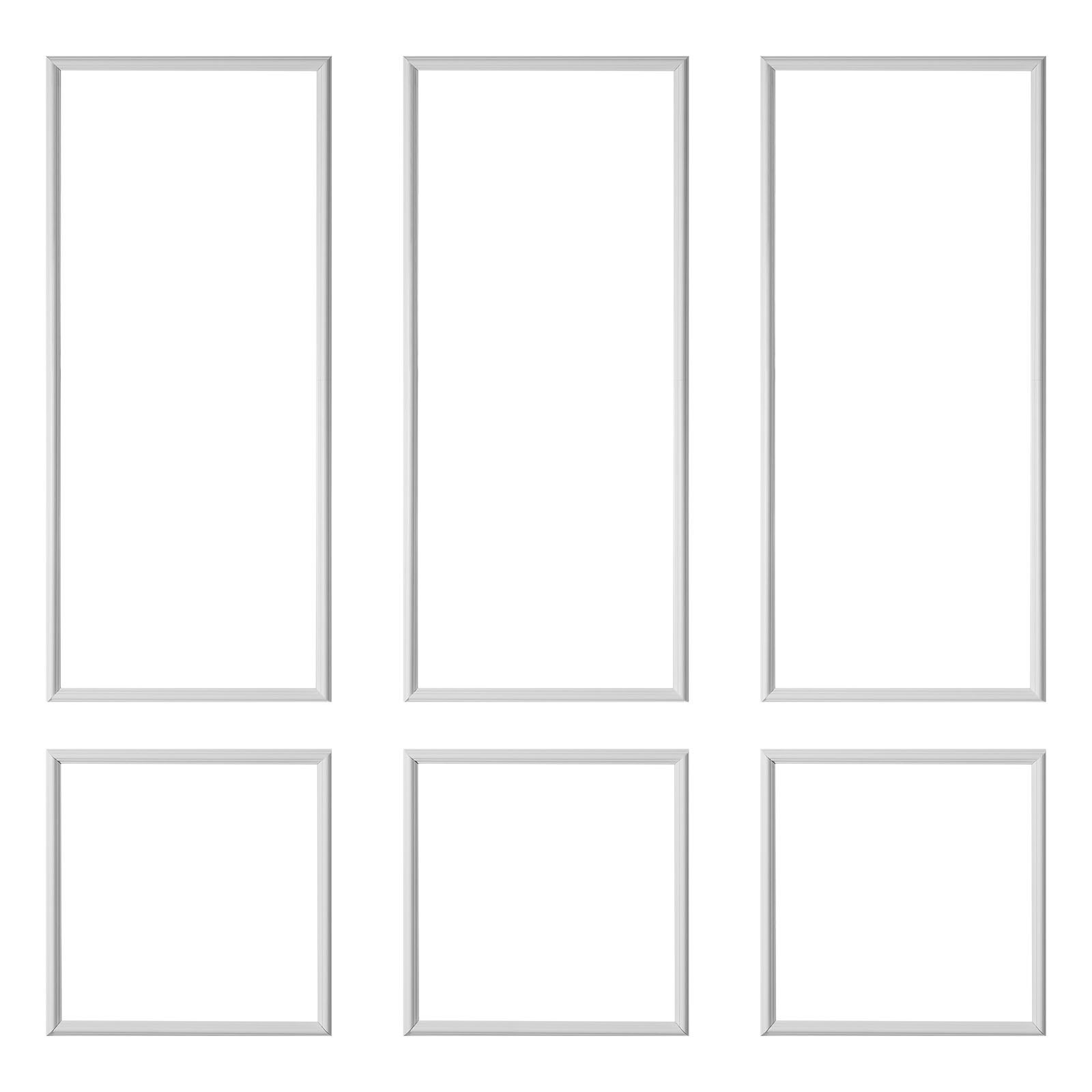 Wall Molding 3 Pack, Wainscoting Panels Kit, Lightweight Paintable Polystyrene,