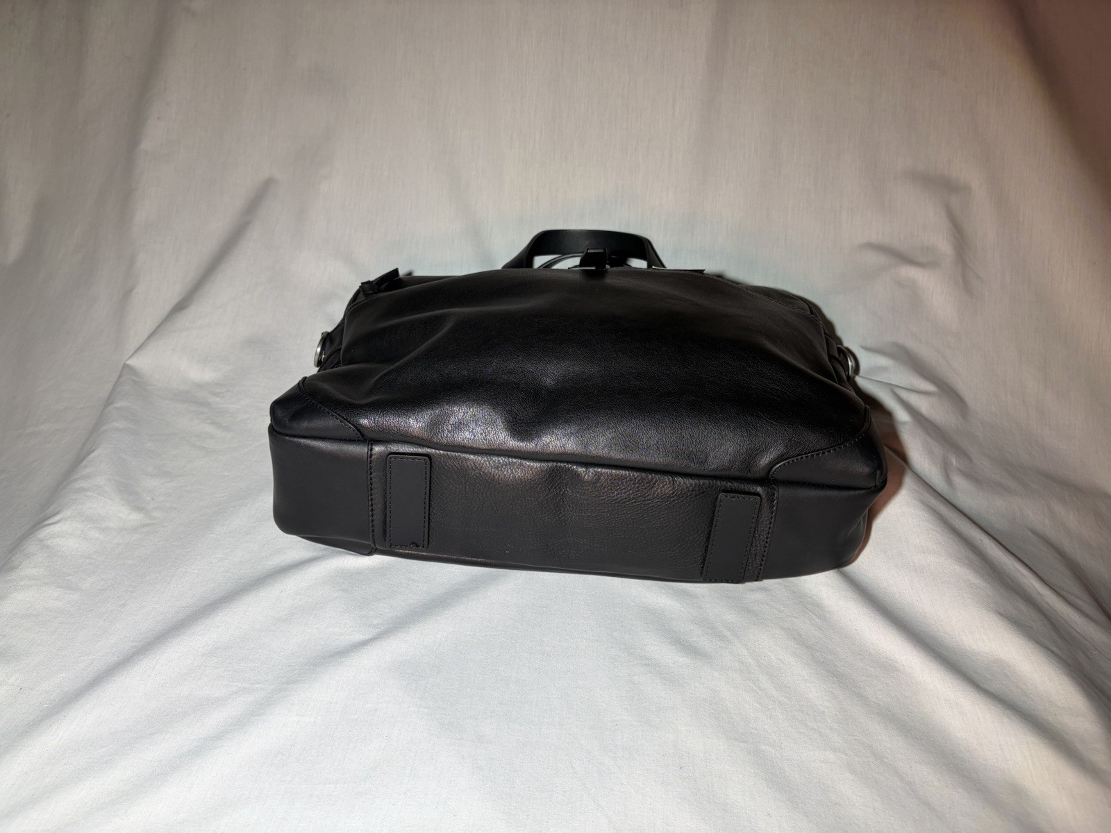 Cremieux Leather Briefcase, Blk, Detachable Shoulder Strap, Padded Laptop Pocket