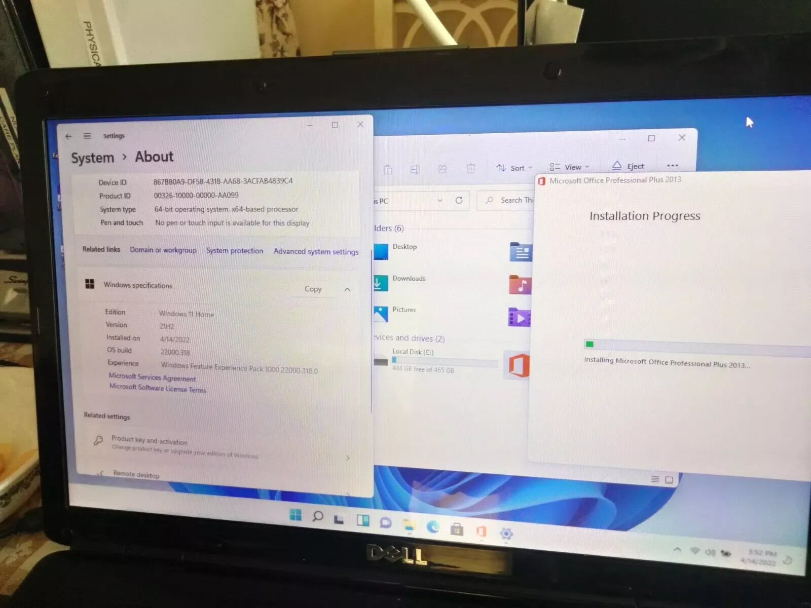 500GB hard drive with WINDOWS 11 home +office 2013 for dell 6520 6410 6400