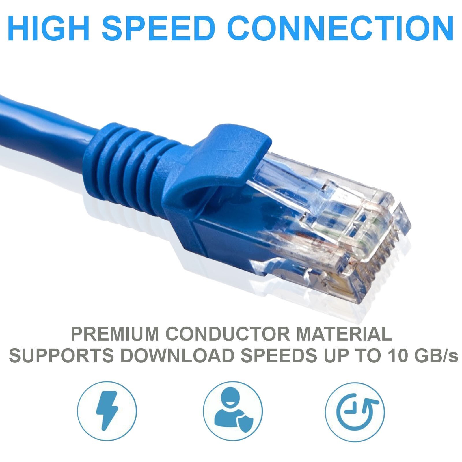 Outdoor 50FT Cat6a Ethernet Cable Shielded 600MHz Ethernet Patch Cord [US Stock]