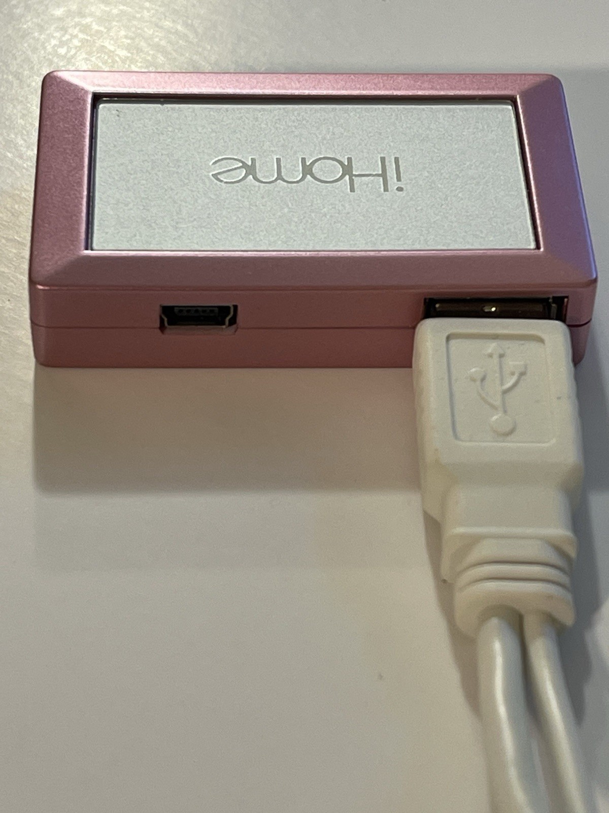 iHome Portable USB Hub Splitter Box 1:3 Pink Silver Type A Male to Female