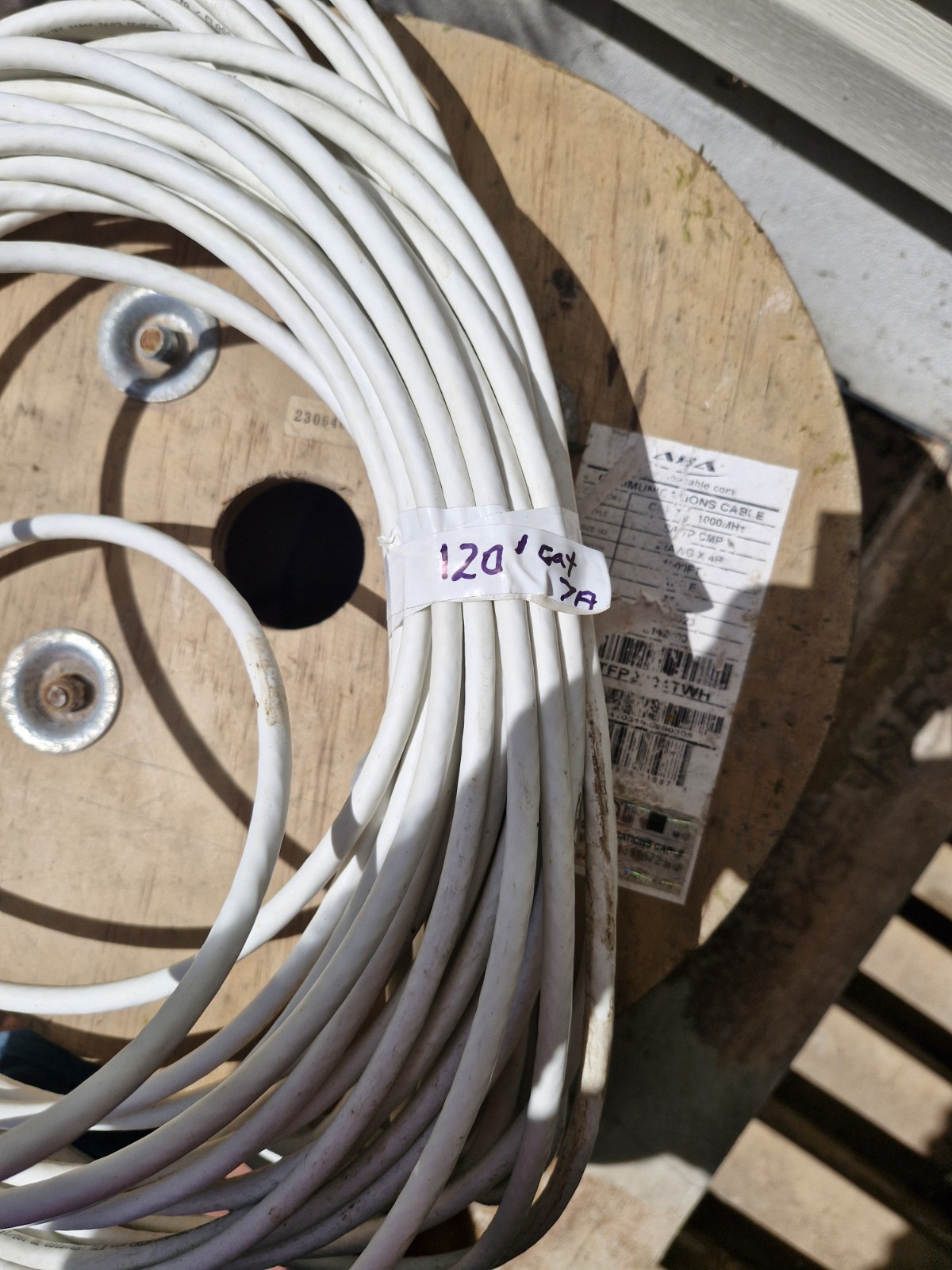 Cat7a Shielded Bulk Ethernet Cable – Solid Copper S/FTP – 120ft – Unteminated